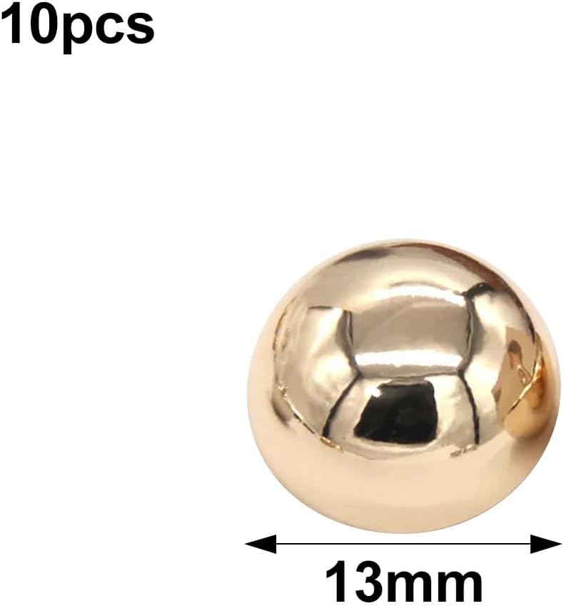 أزرار خياطة معدنية ذهبية فاتحة 13 مم 10 قطع نصف دائرية للمعاطح والسترات الواقية من الرياح وحقائب التريكو - Image 2